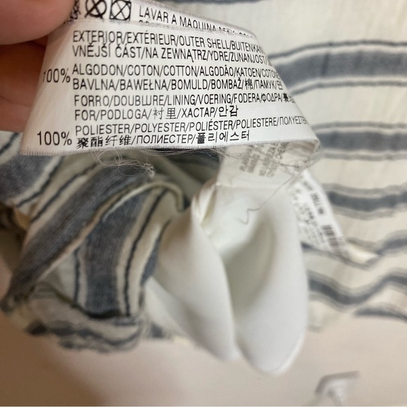 Zara Basic striped linen layered dress with pockets blue white size xs - Picture 6 of 7